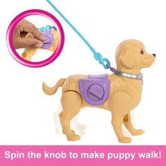 Barbie Life in The City Brooklyn Doll With Walk & Potty Dog, Toy Set With Tail-Activated Pooping Pet Puppy