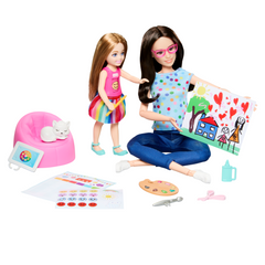 Barbie Coffret de Jeu Art-Thérapie, 2Poupées, Animal, Accessoires