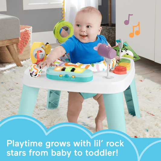 Fisher-Price 3-in-1 Hit Wonder Baby Activity Center & Toddler Play Table With Music & Lights