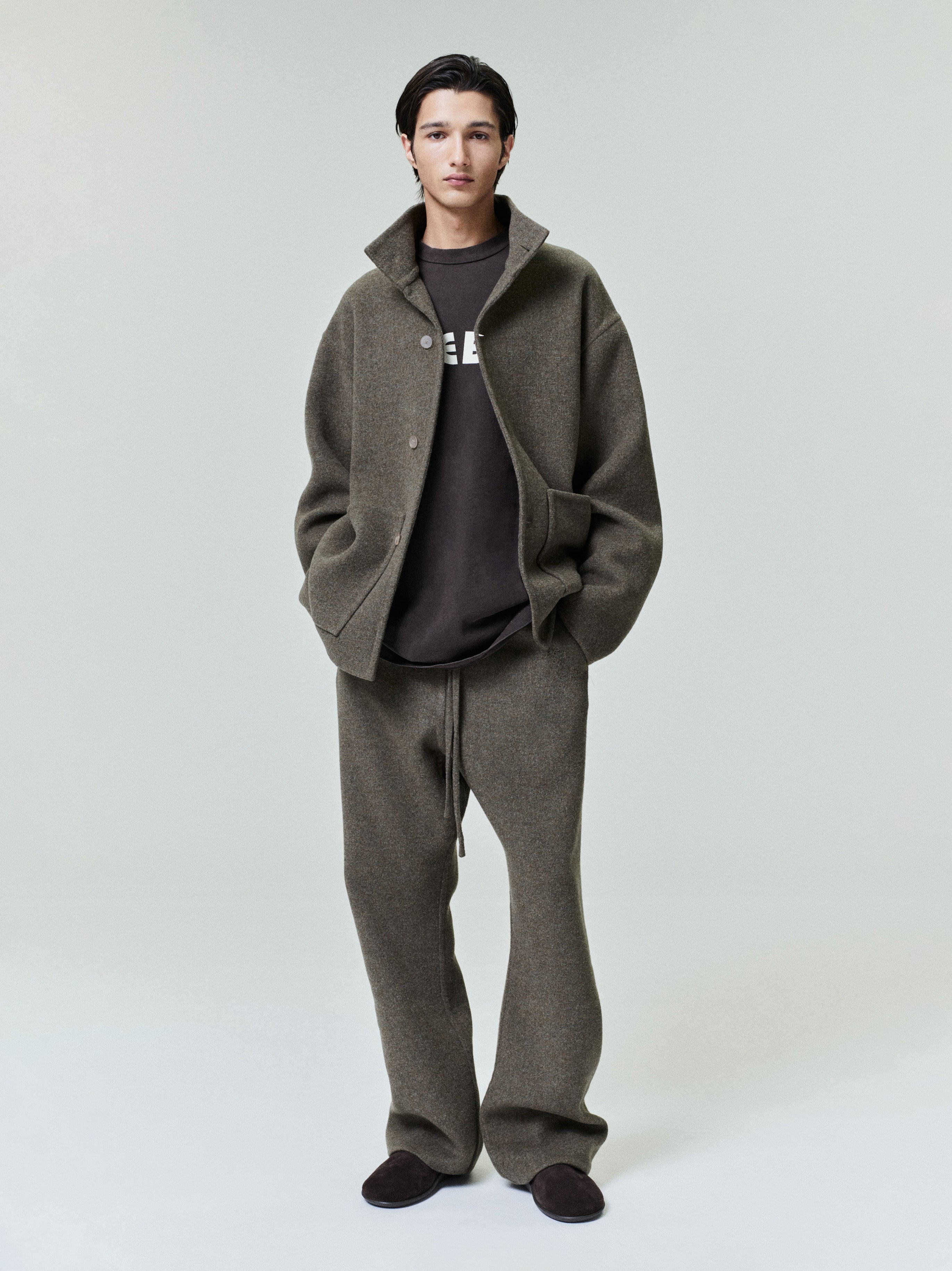 Double Face Wool Cashmere Flared Pants