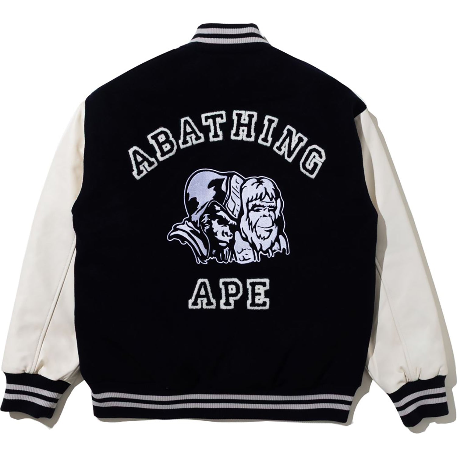 BAPE BY KAZUKI KURAISHI MULTI LOGO VARSITY DOWN JACKET MENS
