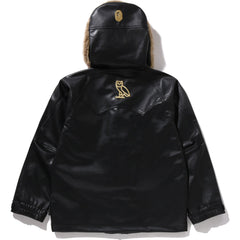 BAPE X OVO SYNTHETIC WASHABLE LEATHER SNOWBOARD JACKET MENS