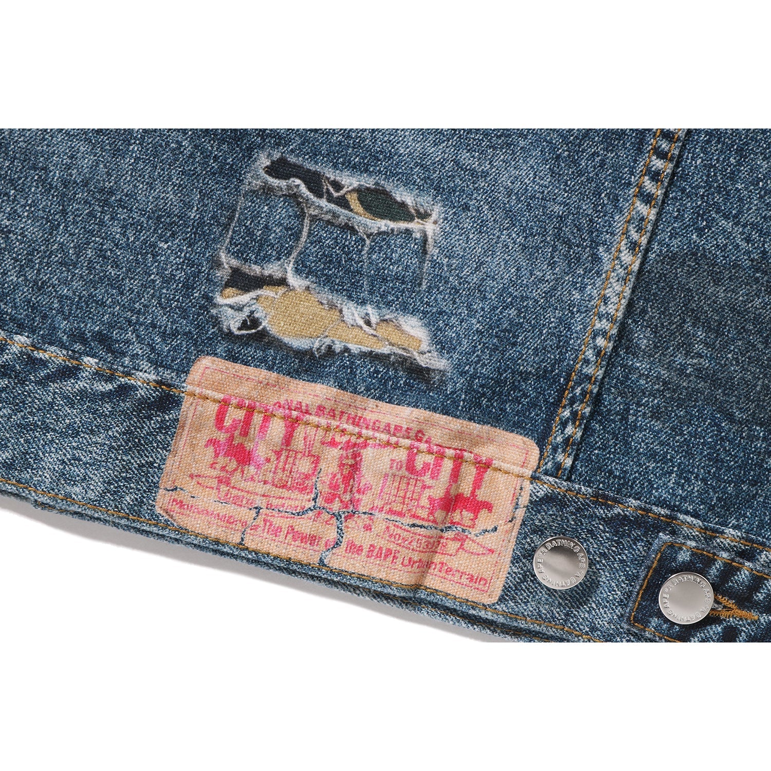 FAKE PRINT TRUCKER JACKET MENS