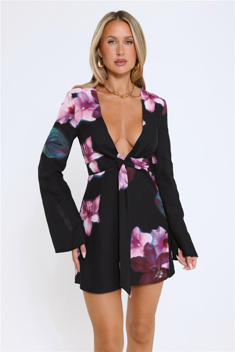 Twilight Bloom Dream Long Sleeve Mini Dress Floral