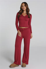 Fireside Moments Relaxed Pajama Pants Wine