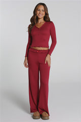 Fireside Moments Relaxed Pajama Pants Wine