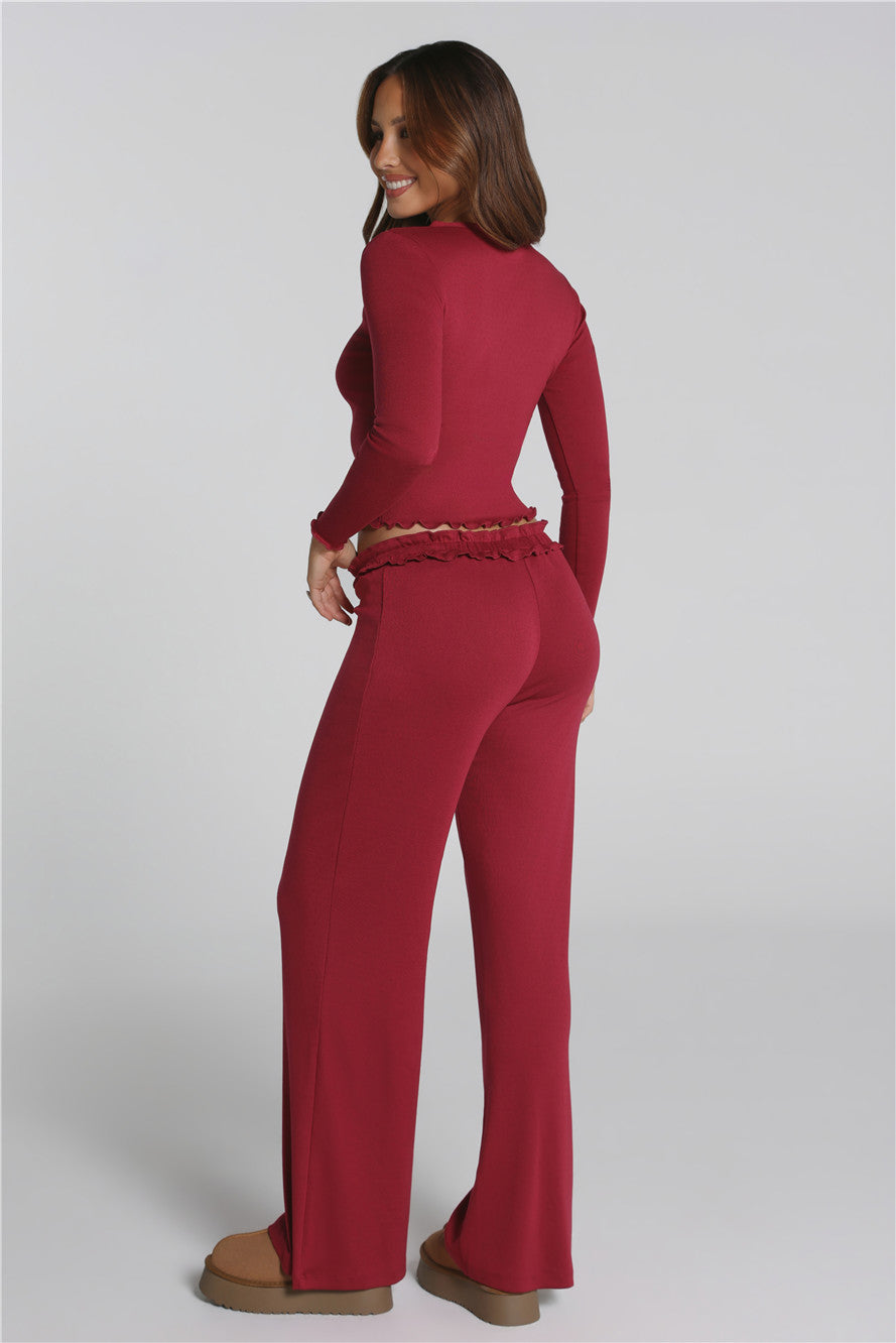 Fireside Moments Relaxed Pajama Pants Wine