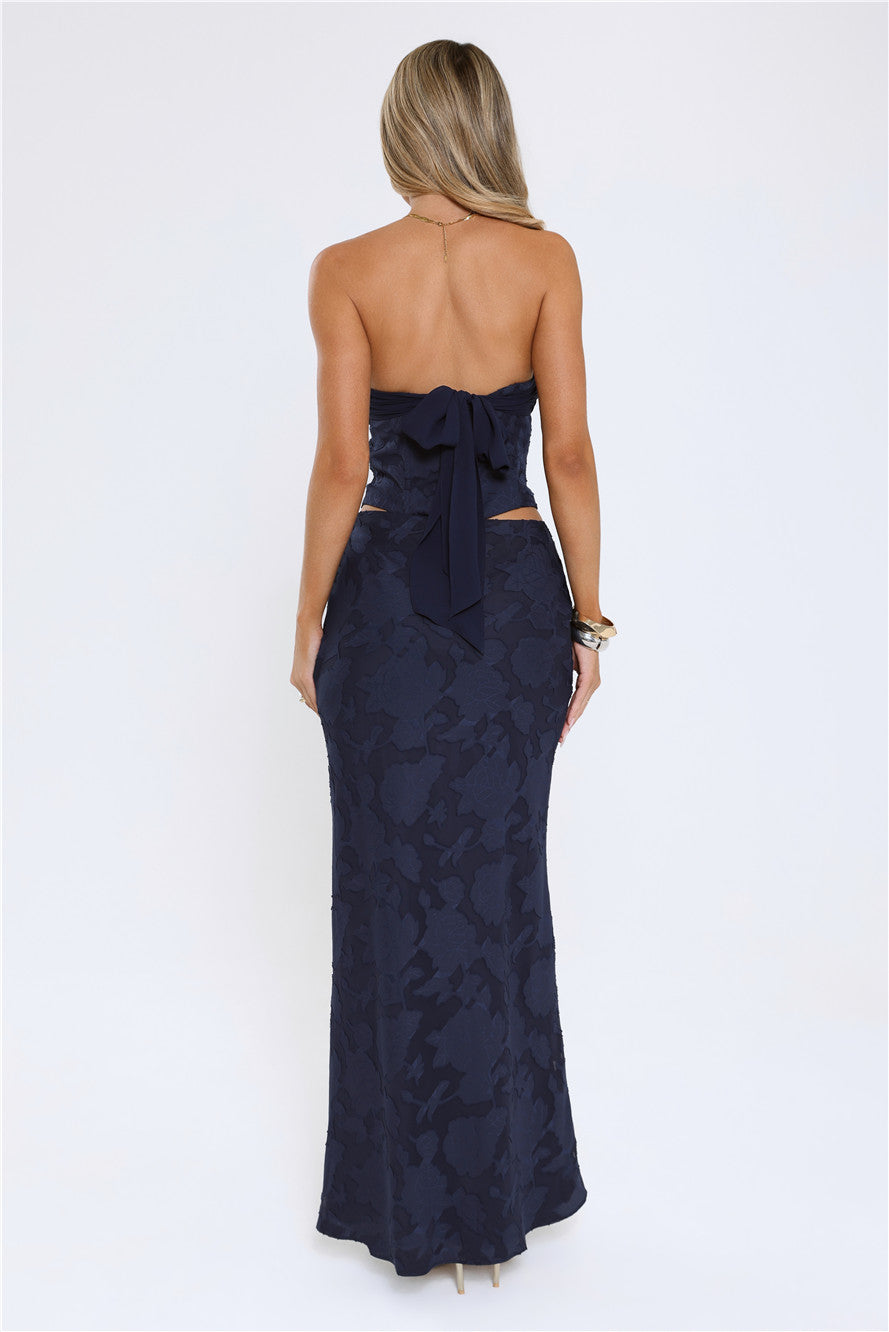 Warm As Honey Strapless Top Navy