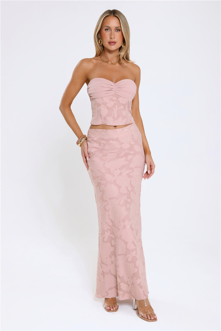 Warm As Honey Maxi Skirt Pink