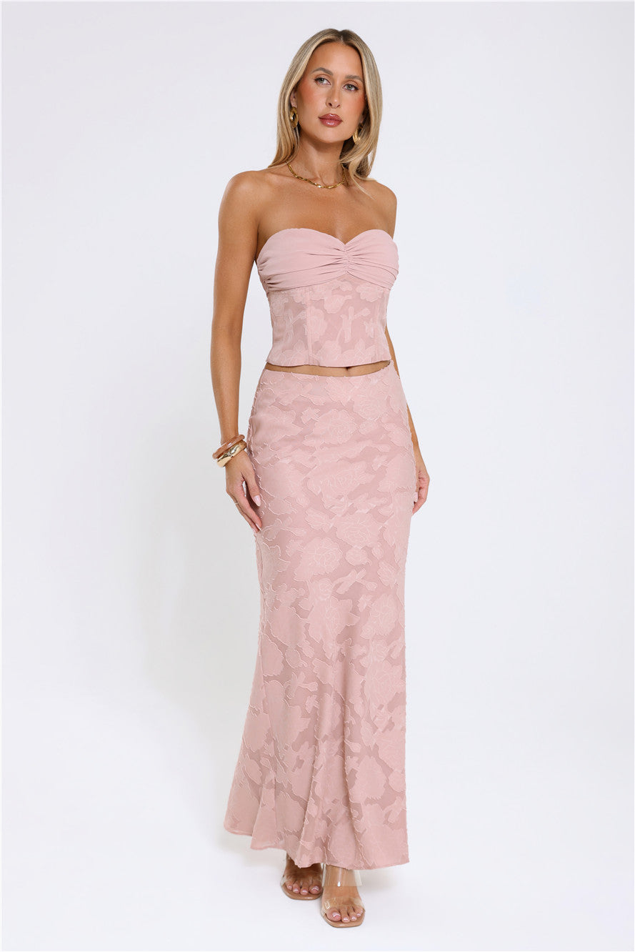 Warm As Honey Strapless Top Pink
