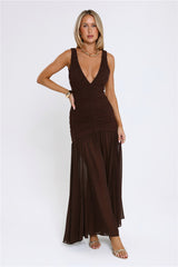 Flirt And Fling Maxi Dress Brown