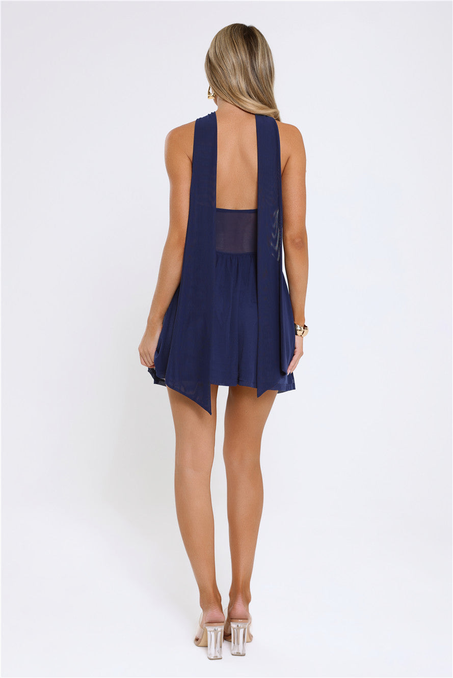 Romance Like This Strapless Mini Dress Navy