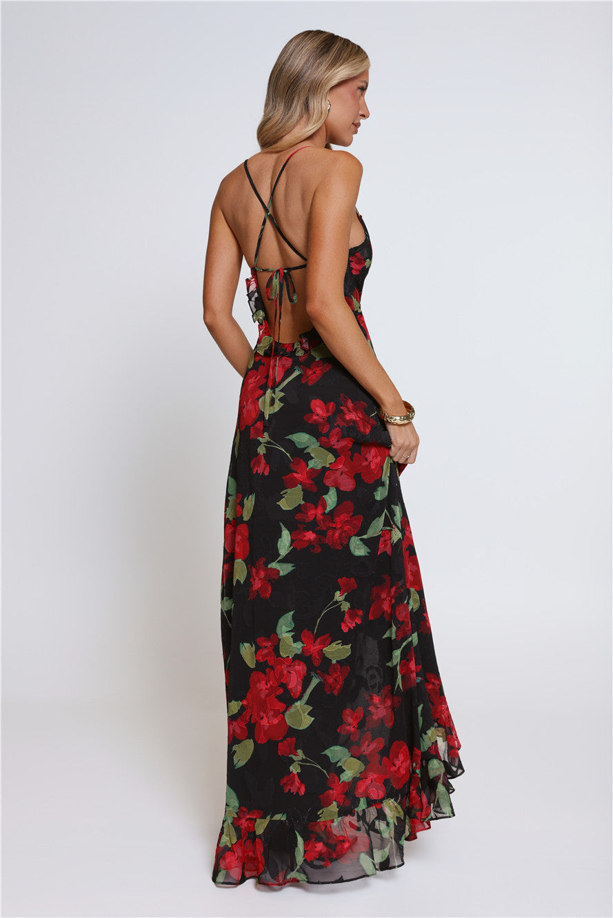 Riviera Sunset Maxi Dress Black