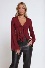 Hot Topic Long Sleeve Top Wine