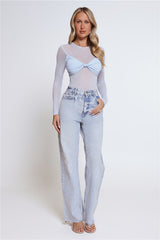 Self Love Club Long Sleeve Bodysuit Blue