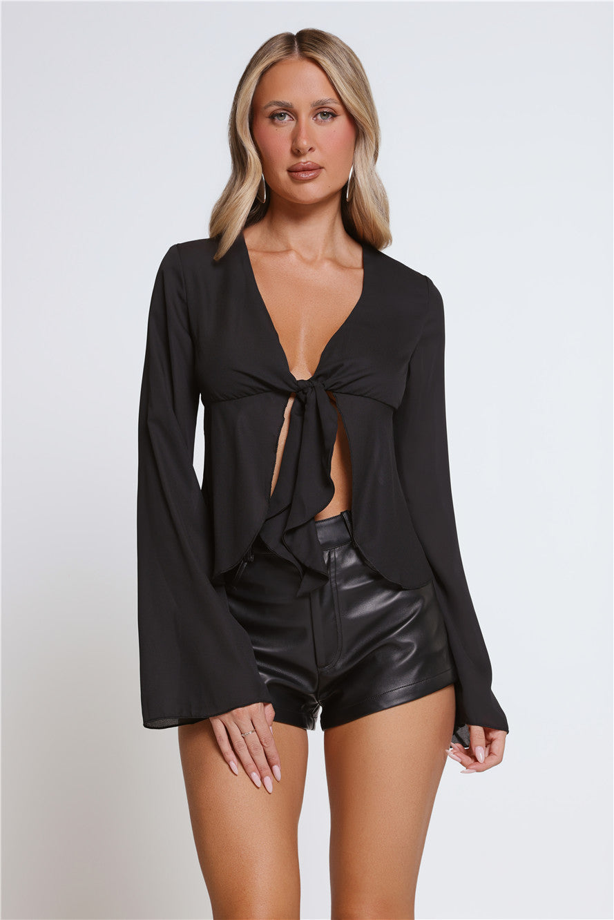 Hot Topic Long Sleeve Top Black