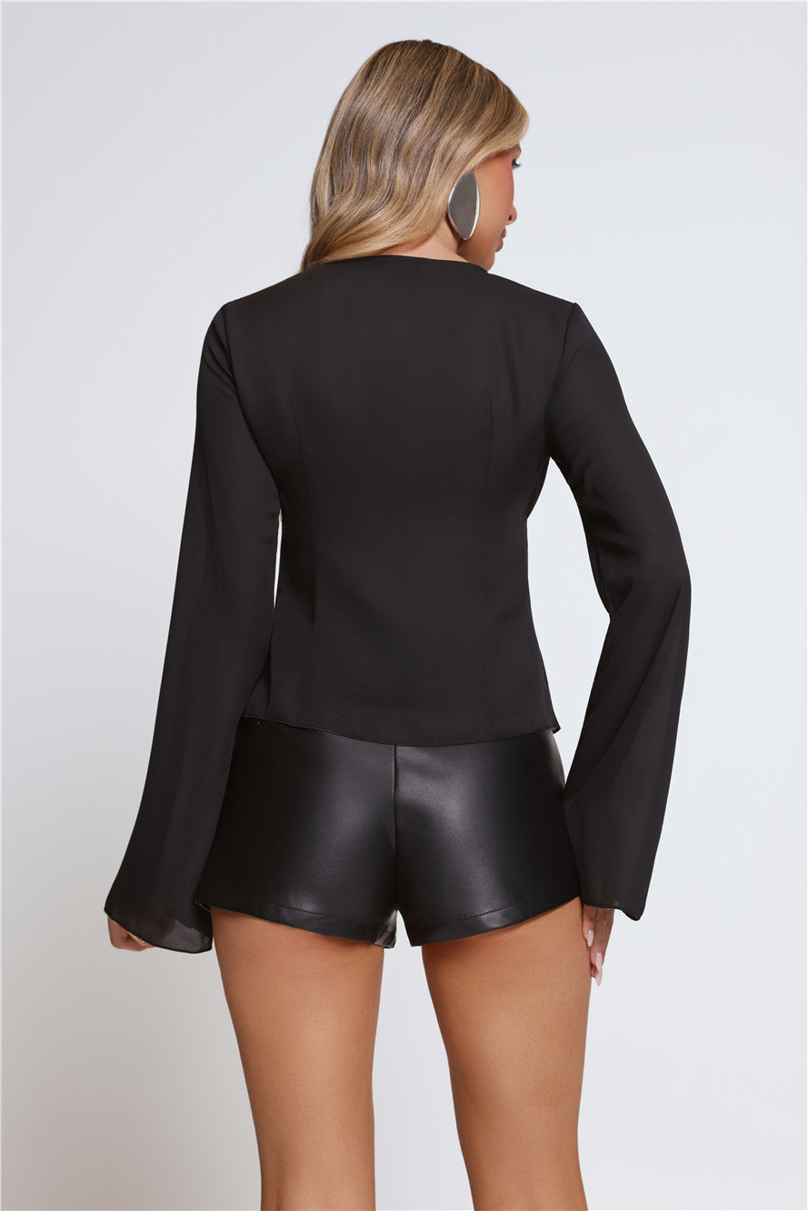 Hot Topic Long Sleeve Top Black