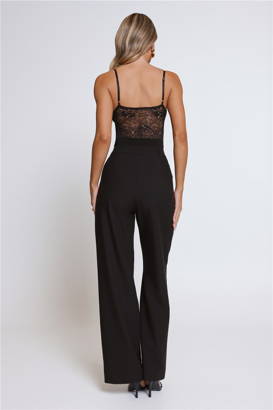 The Forever Fit Lace Bodysuit Black