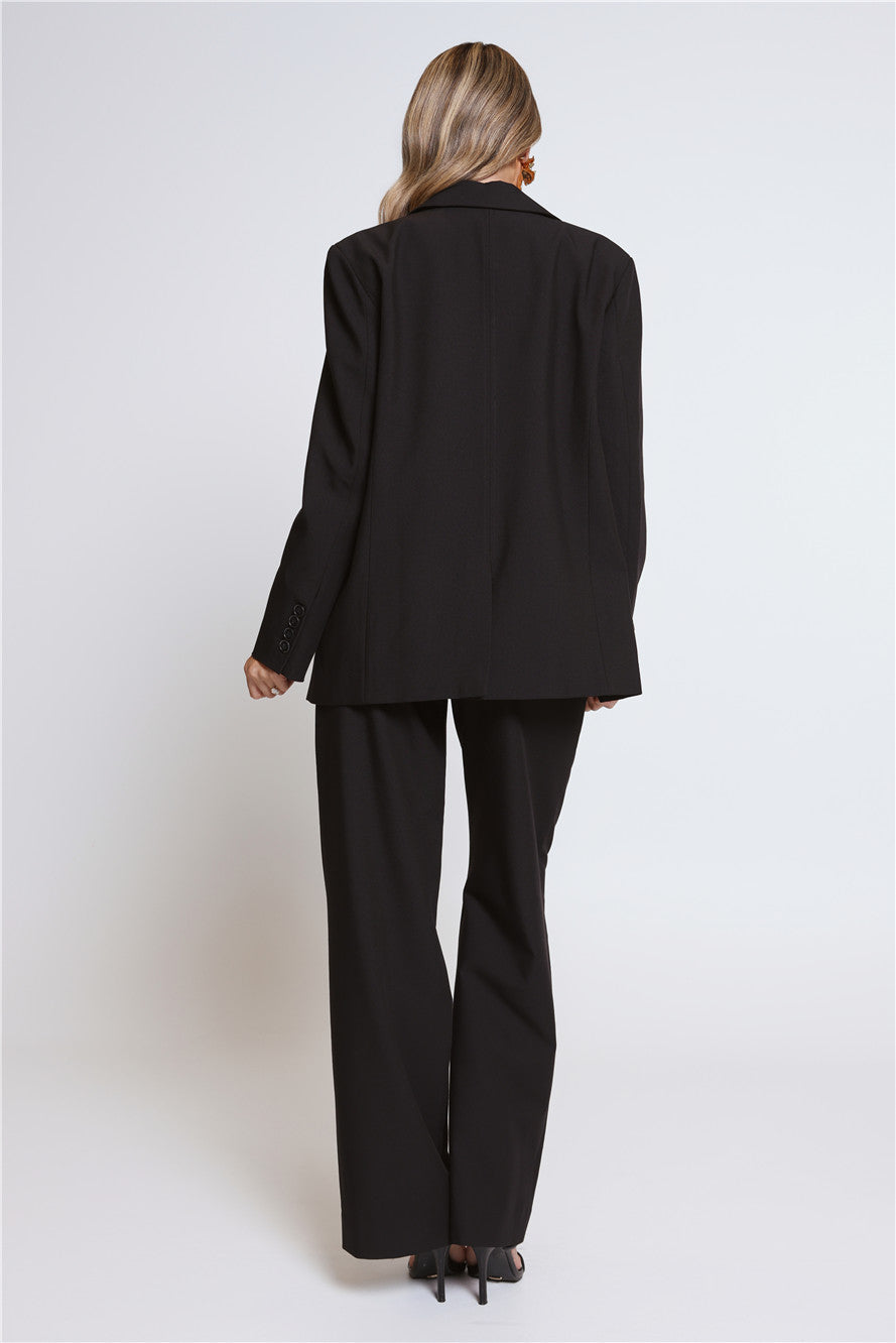 Stylish Structure Tailored Pants Black