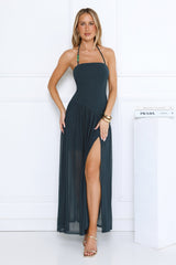 Twinkle Blaze Halter Maxi Dress Teal