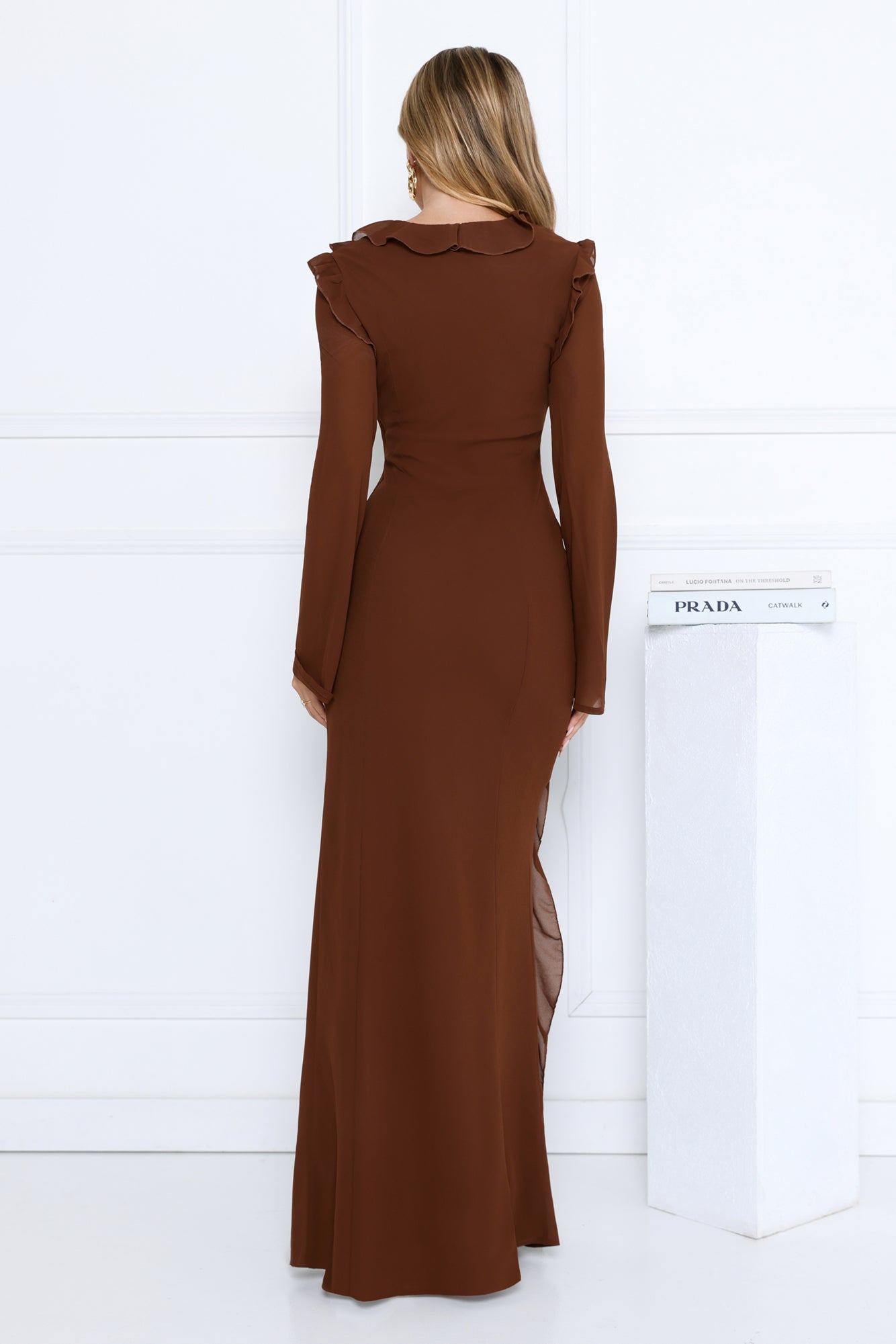 Twinkle Rose Maxi Dress Brown