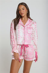 Paisley Nights Satin Pajama Set Pink