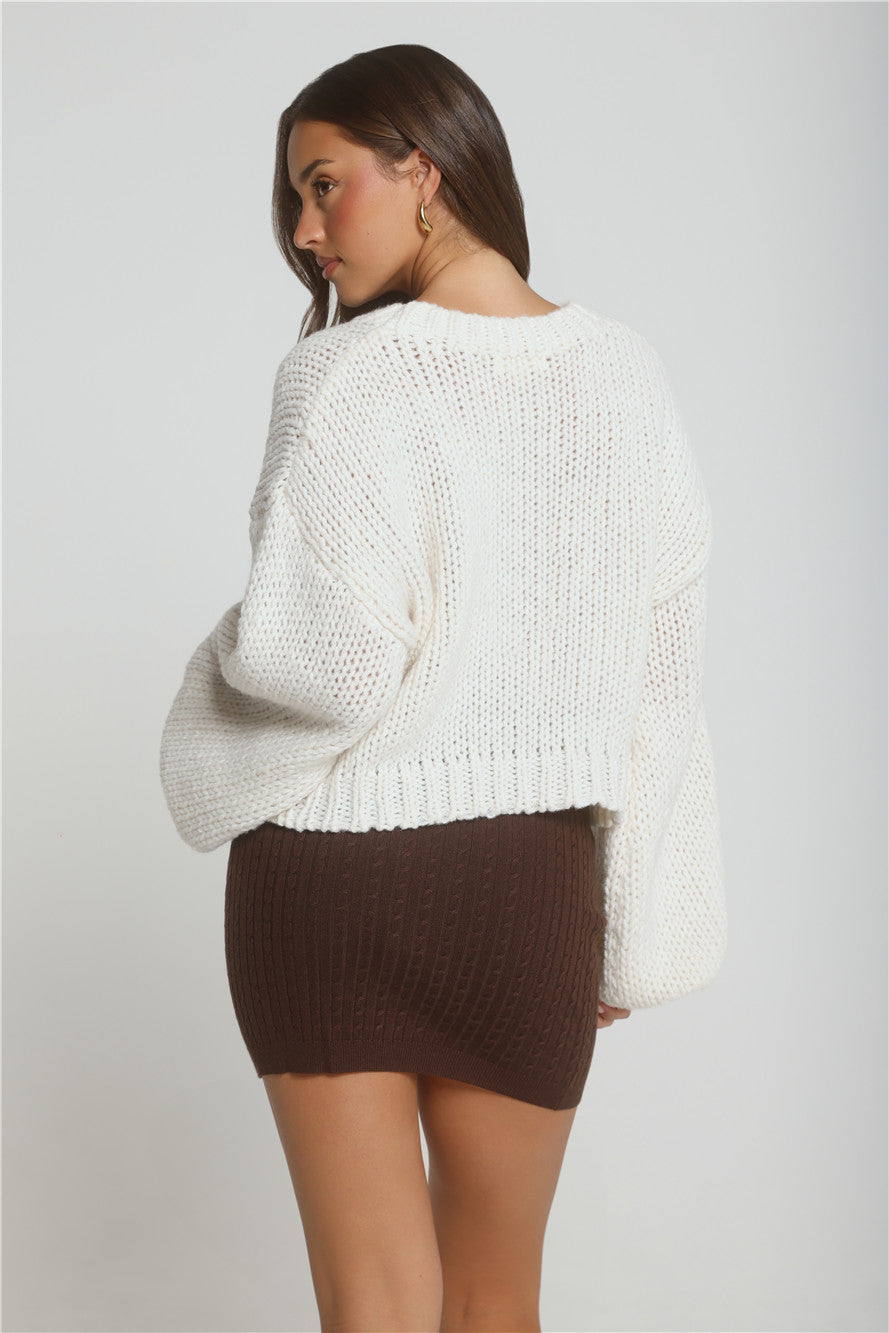Snow Kissed Muse Knit Sweater Cream