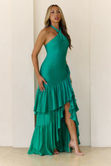 Signature Lady Halter Maxi Dress Green