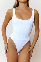 Own The Spotlight Bandage Bodysuit White