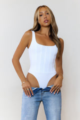 Own The Spotlight Bandage Bodysuit White