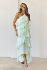 Santorini Breeze Halter Maxi Dress Lime