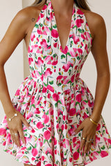 Soft Luxe Society Halter Mini Dress Cream