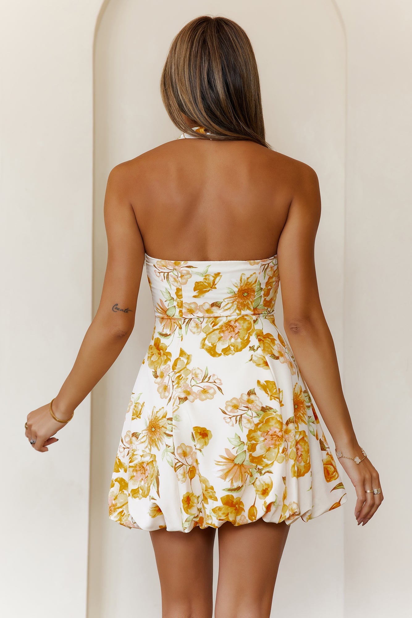 Rosebud Wishes Halter Mini Dress Cream