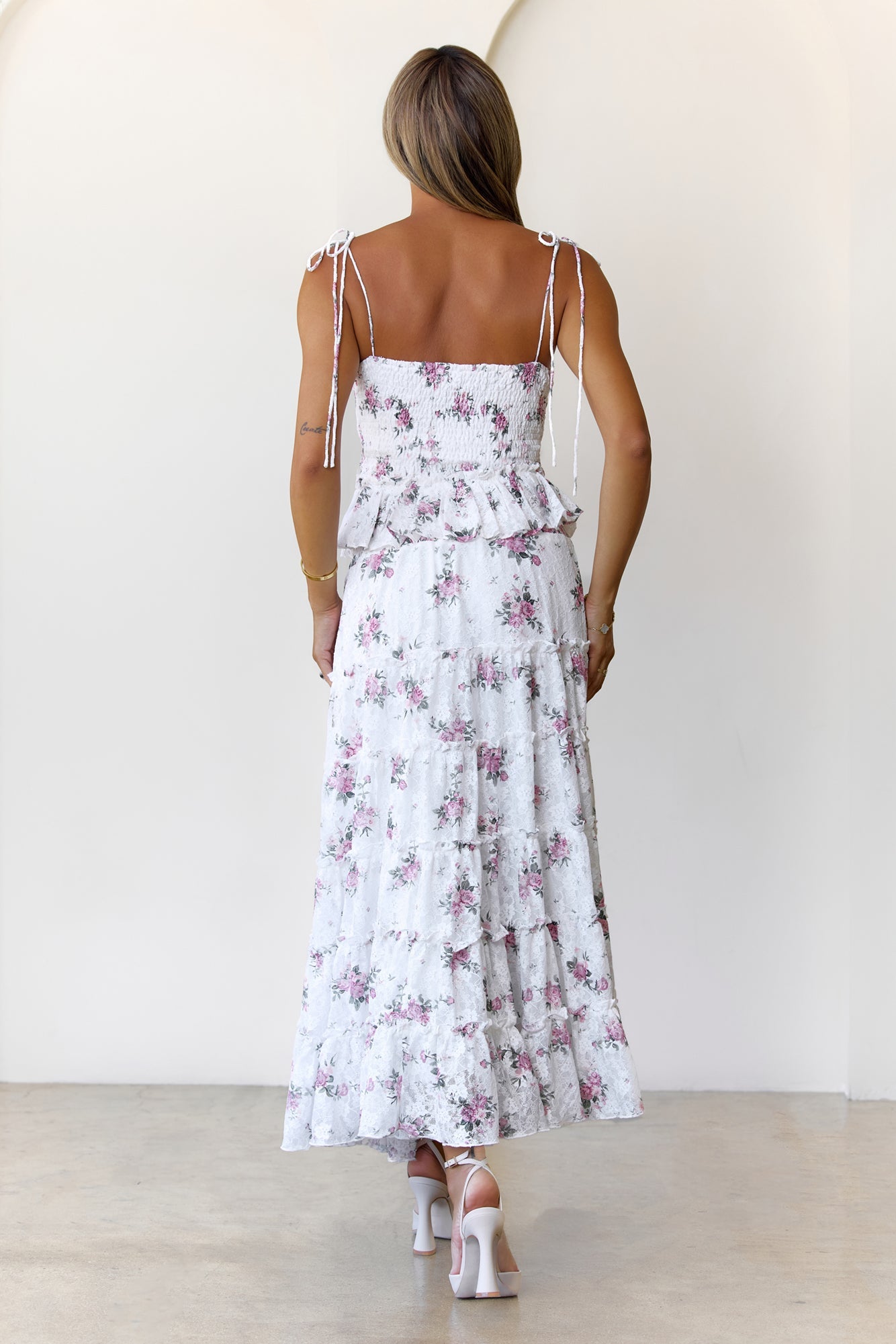 Strawberry Picking Maxi Skirt Pink