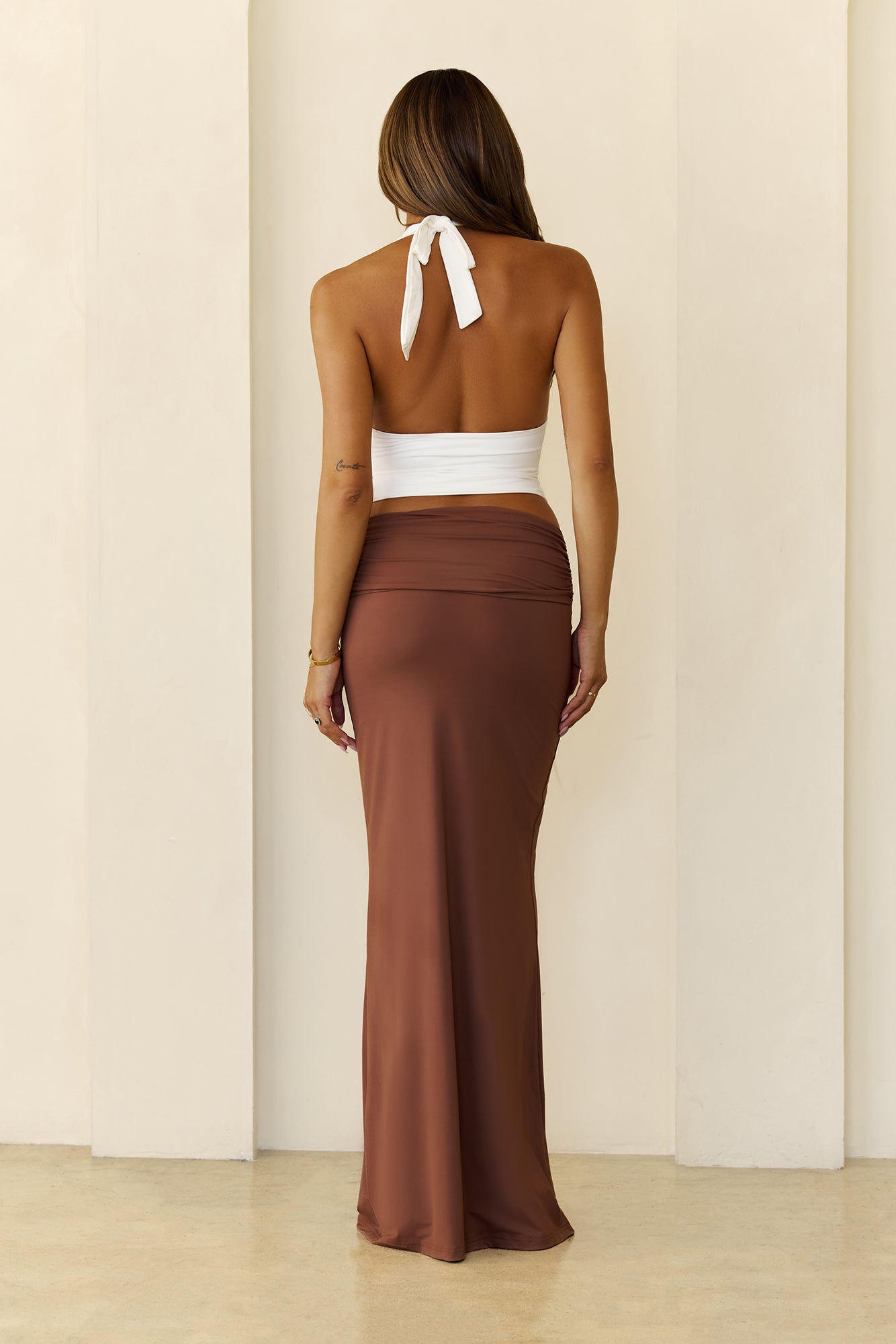 BASE Contour Outfit Icon Maxi Skirt Chocolate