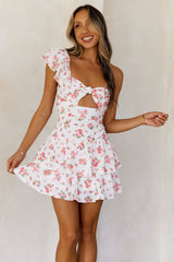 Poised And Polished One Shoulder Mini Dress Pink