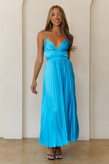 Platinum Status Satin Maxi Dress Blue