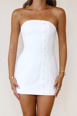 Next Level Luxe Strapless Mini Dress White