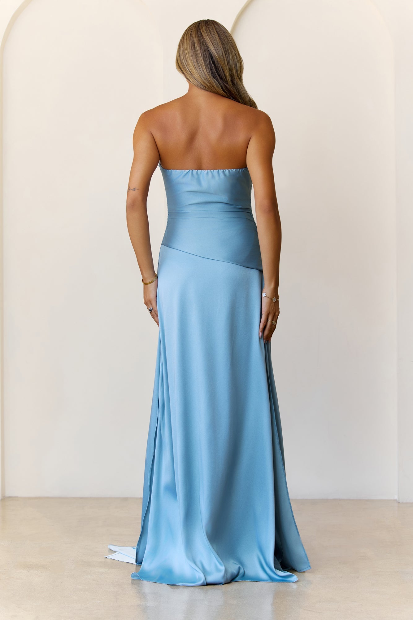 Sugar Cubes Strapless Maxi Dress  Blue