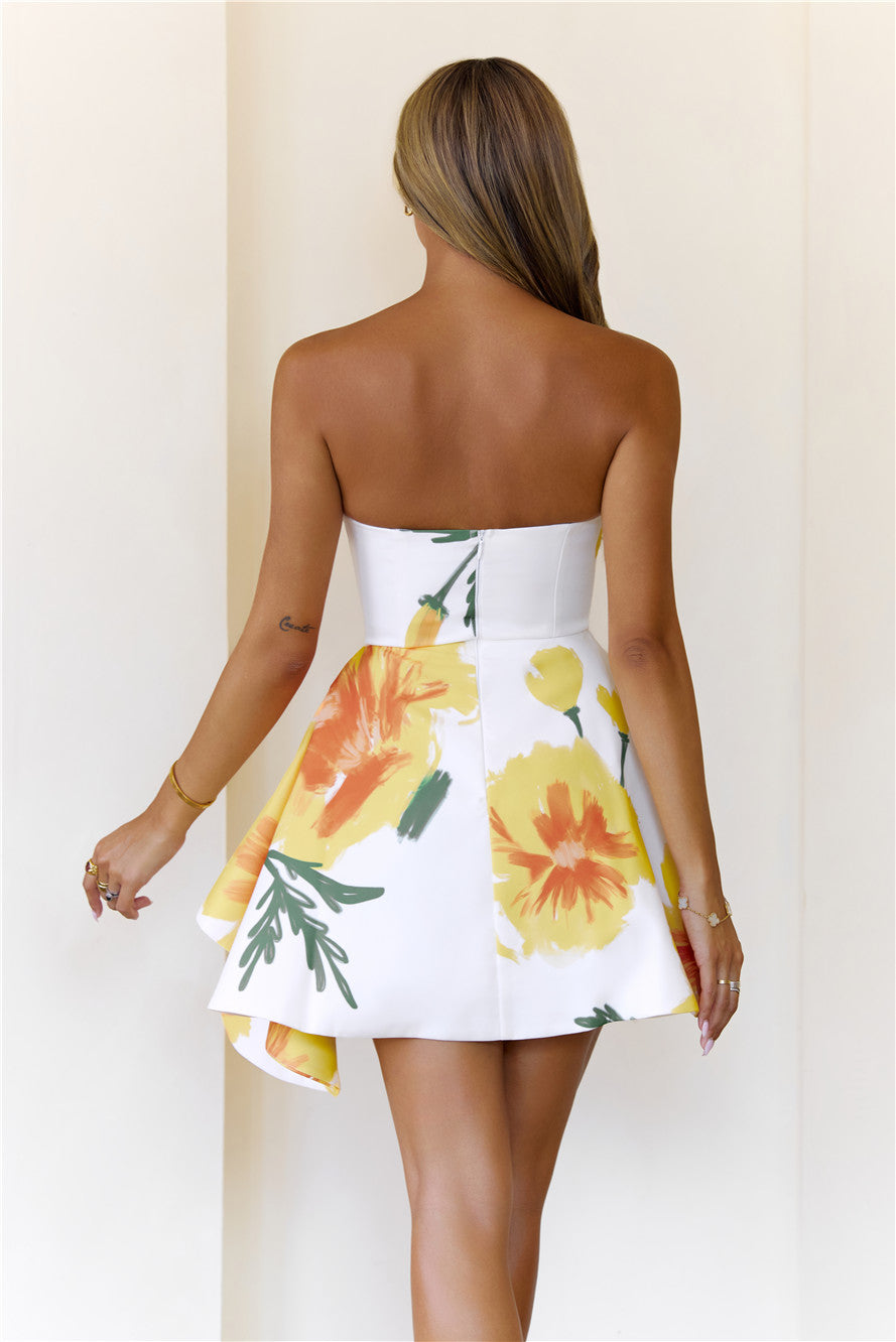 Sunbeam Allure Strapless Mini Dress Yellow