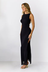 Secret Of The Sun Mesh Maxi Dress Black