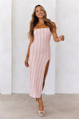 Romantic Feelings Strapless Midi Dress Mauve