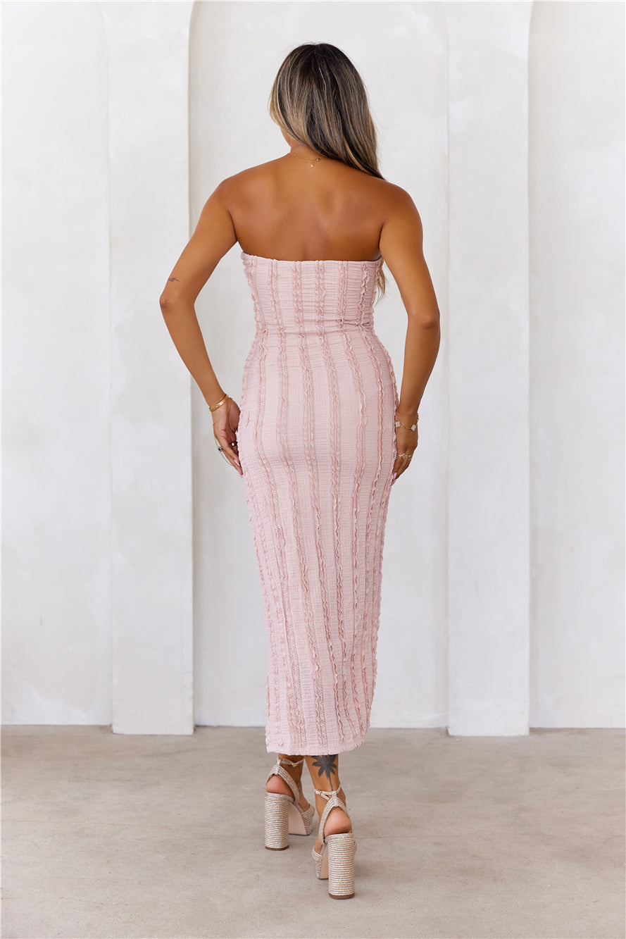 Romantic Feelings Strapless Midi Dress Mauve