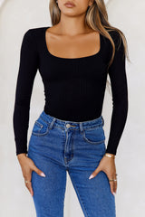 BASE Wear Now Ribbed Long Sleeve Top Black