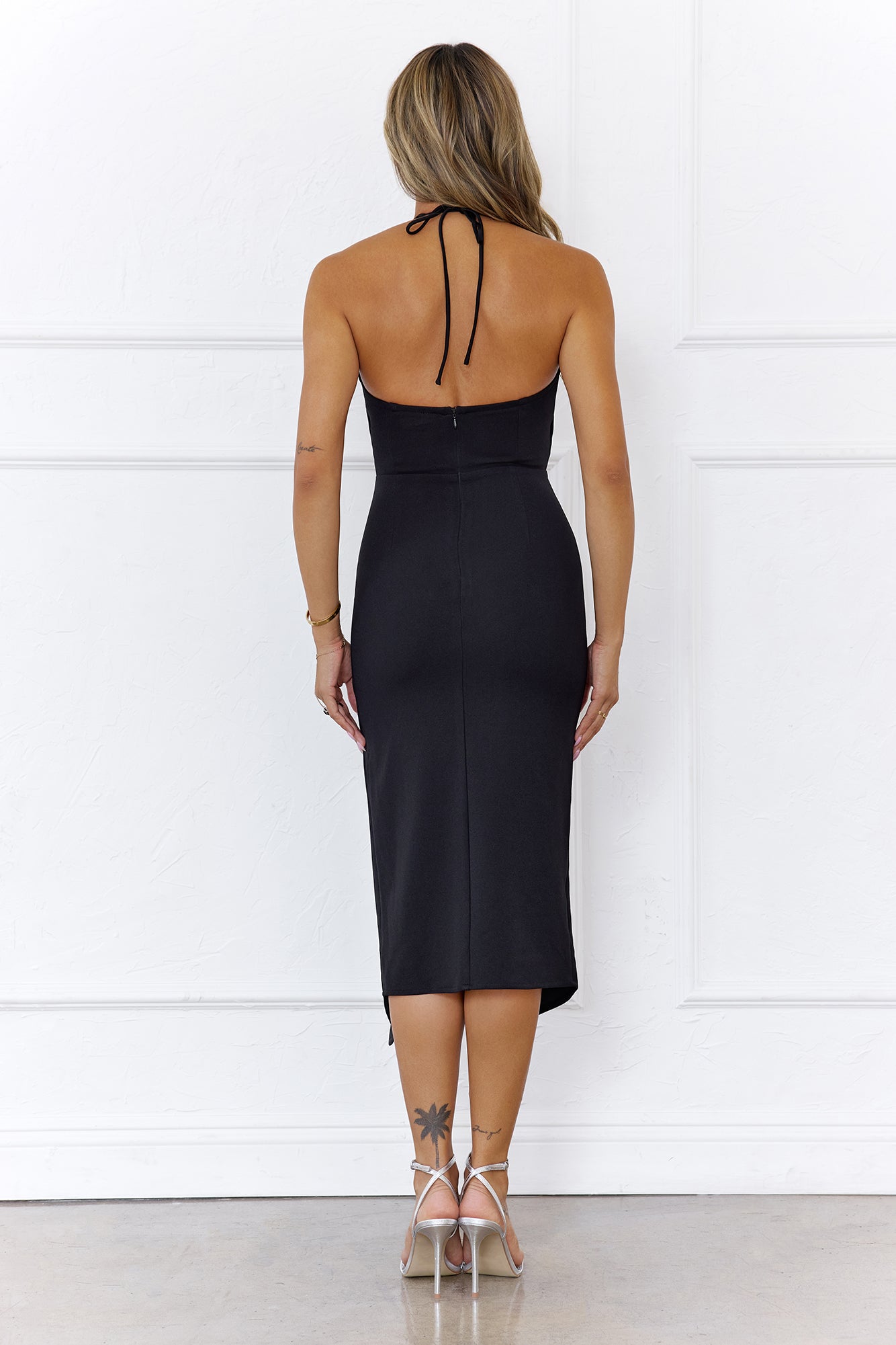 By Invite Only Halter Midi Dress Black