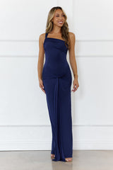 Love This Feeling One Shoulder Maxi Dress Navy