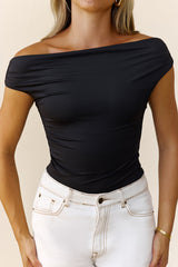 BASE Contour Baseline Off Shoulder Top Black