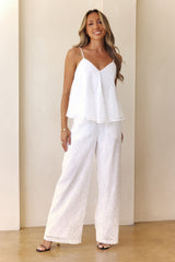 Rooftop Oasis Embroidered Cami Top White