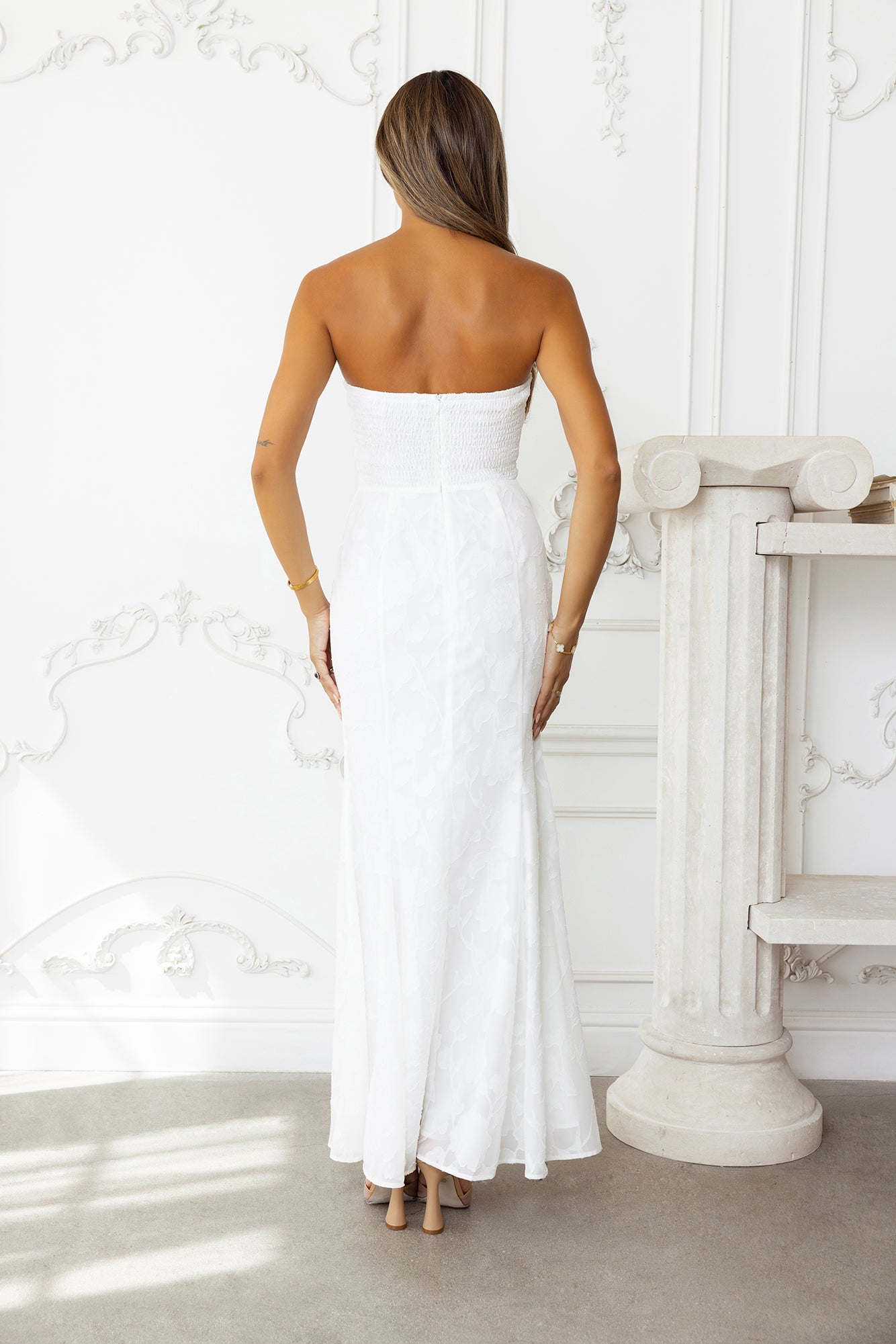 Sea Kissed Strapless Maxi Dress White
