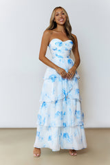 Sunlit Serendipity Strapless Maxi Dress Blue